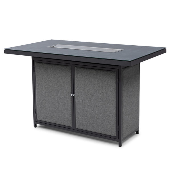 Maze - Outdoor Fabric Regal 8 Seat Rectangular Bar Set with Fire Pit Table - Zinc Grey product image