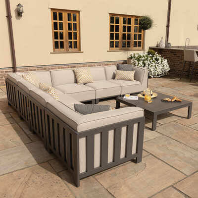 Maze - Outdoor Fabric Ibiza Large Corner Sofa Set with Square Coffee Table - Oatmeal product image