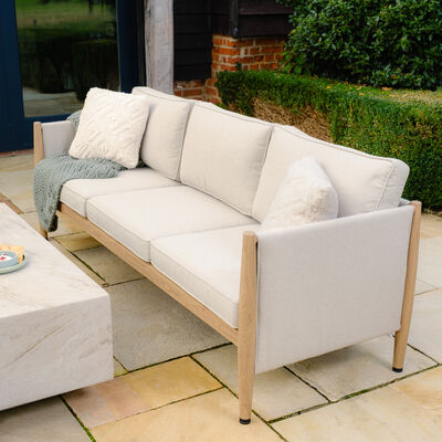 Maze - Burford 3 Seat Aluminium Sofa Set with Rectangular Marble Effect Coffee Table - Almond product image