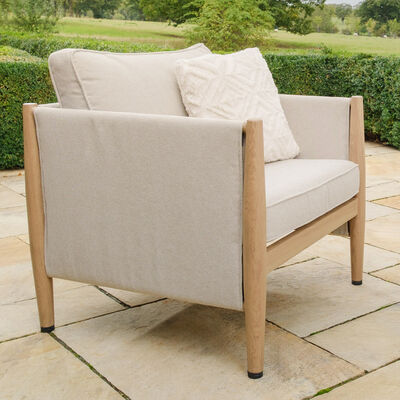 Maze - Burford 3 Seat Aluminium Sofa Set with Rectangular Marble Effect Coffee Table - Almond product image