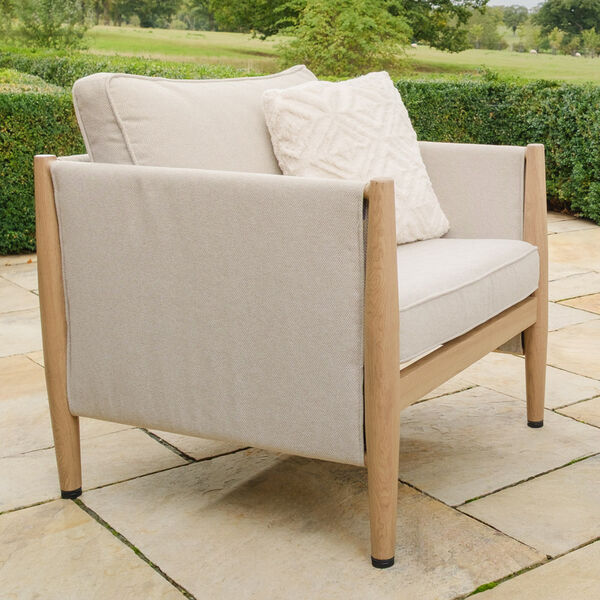Maze - Burford 3 Seat Aluminium Sofa Set with Rectangular Marble Effect Coffee Table - Almond product image