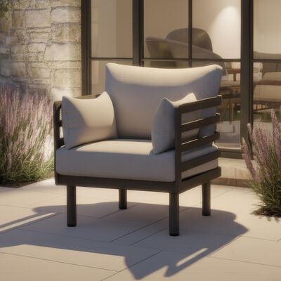 Maze - Metro Aluminium Garden Armchair - Café Almond | Maze Living