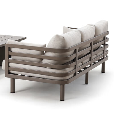 Maze - Metro Aluminium 3 Seat Garden Sofa Set with Rectangular Stone Coffee Table - Café Almond product image