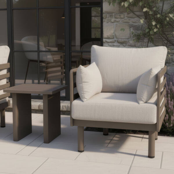 Maze - Metro Aluminium Garden Lounge Set with Square Coffee Table - Café Almond product image