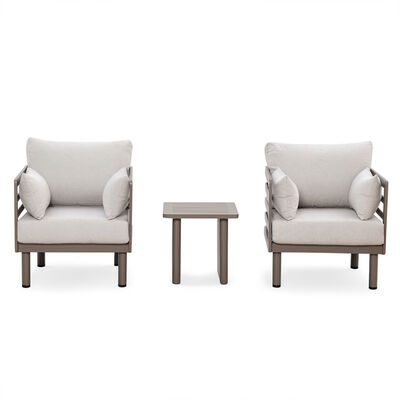 Maze - Metro Aluminium Garden Lounge Set with Square Coffee Table - Café Almond product image