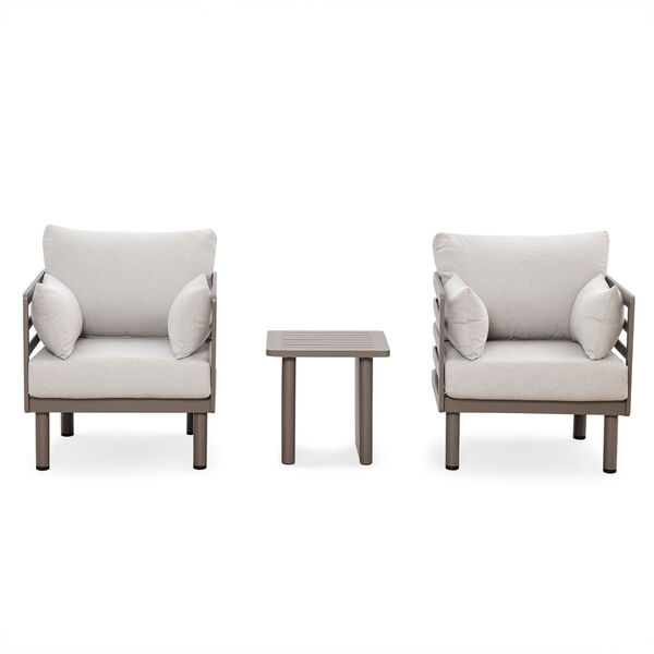 Maze - Metro Aluminium Garden Lounge Set with Square Coffee Table - Café Almond product image