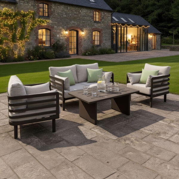 Maze - Metro Aluminium 2 Seat Sofa Set with Armchairs & Rectangular Coffee Table - Café Almond product image