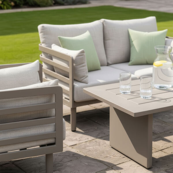Maze - Metro Aluminium 2 Seat Sofa Set with Armchairs & Rectangular Coffee Table - Café Almond product image