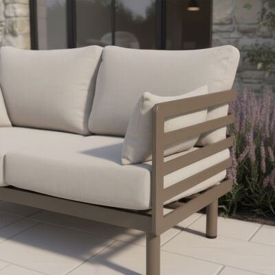 Maze - Metro Aluminium 2 Seat Sofa Set with Armchairs & Rectangular Coffee Table - Café Almond product image