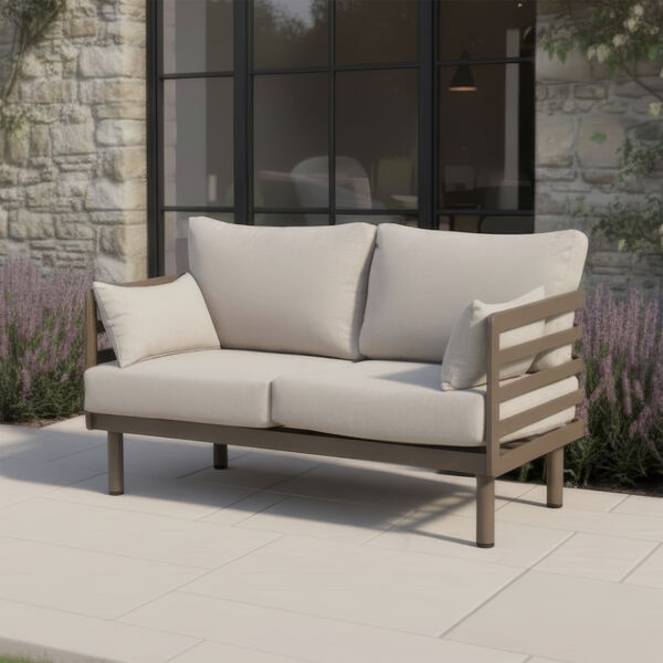 Maze - Metro Aluminium 2 Seat Sofa Set with Armchairs & Rectangular Coffee Table - Café Almond product image