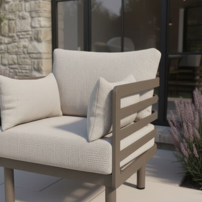 Maze - Metro Aluminium 2 Seat Sofa Set with Armchairs & Rectangular Coffee Table - Café Almond product image