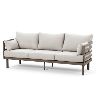 Metro 3 Seat Sofa Set with Rectangular Coffee Table - Café