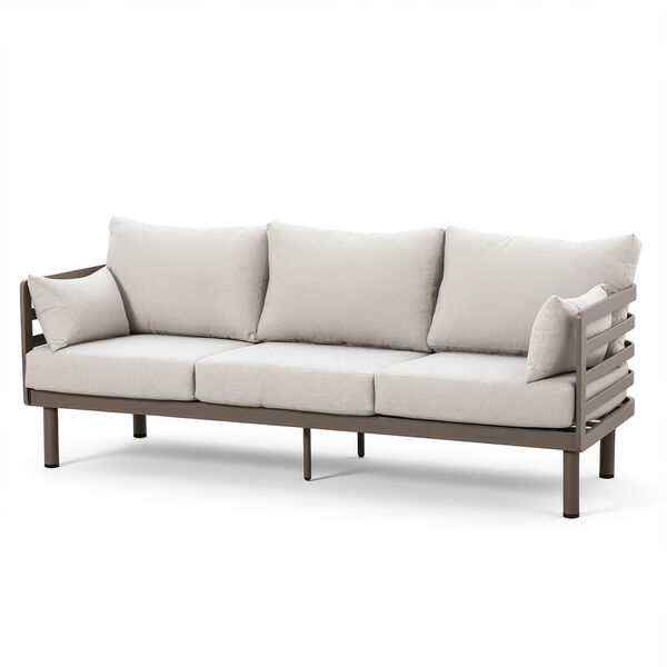 Metro 3 Seat Sofa Set with Rectangular Coffee Table - Café