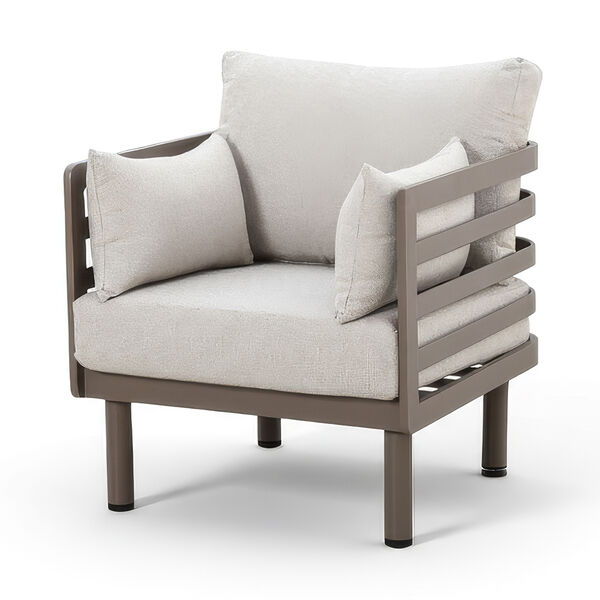 Maze - Metro Aluminium 3 Seat Garden Sofa Set with Armchairs & Rectangular Coffee Table - Café Almond product image