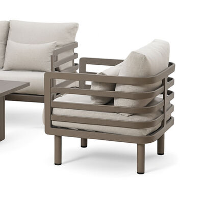 Maze - Metro Aluminium 3 Seat Garden Sofa Set with Armchairs & Rectangular Coffee Table - Café Almond product image