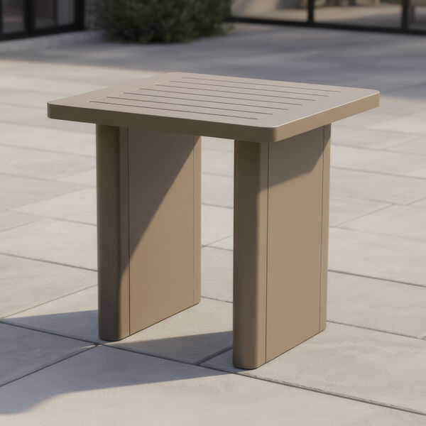 Maze - Metro Aluminium Square Garden Side Table - Café Almond product image
