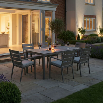 Maze - Montreal Aluminium 6 Seat Rectangular Garden Dining Set - Cool Linen product image