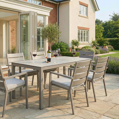 Maze - Montreal Aluminium 6 Seat Rectangular Garden Dining Set - Cool Linen product image