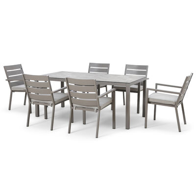 Maze - Montreal Aluminium 6 Seat Rectangular Garden Dining Set - Cool Linen product image