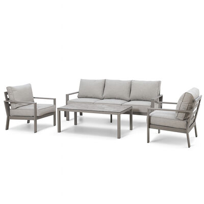 Maze - Montreal Aluminium 3 Seat Garden Sofa Set with Rectangular Coffee Table - Cool Linen product image