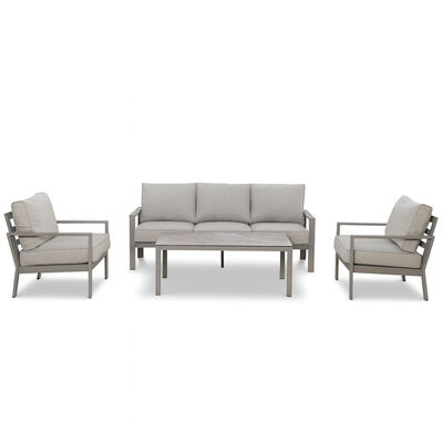 Maze - Montreal Aluminium 3 Seat Garden Sofa Set with Rectangular Coffee Table - Cool Linen product image