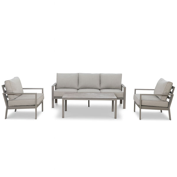 Maze - Montreal Aluminium 3 Seat Garden Sofa Set with Rectangular Coffee Table - Cool Linen product image