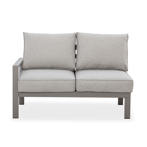 Maze - Montreal Aluminium Small Garden Sofa Dining Set with Square Rising Table & Footstools - Cool Linen product image