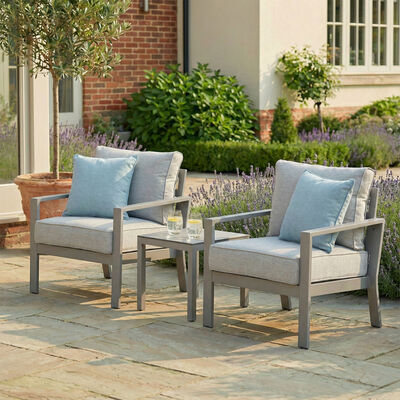 Maze - Montreal Aluminium Garden Lounge Set with Square Coffee Table - Cool Linen product image