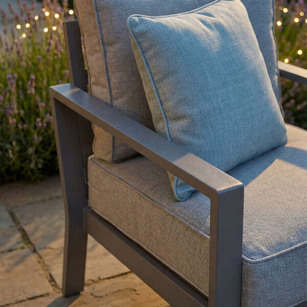 Maze - Montreal Aluminium Garden Lounge Set with Square Coffee Table - Cool Linen product image