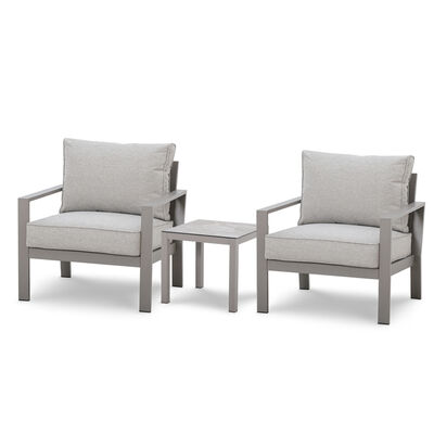 Maze - Montreal Aluminium Garden Lounge Set with Square Coffee Table - Cool Linen product image