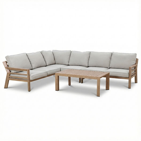 New York Corner Sofa Set - Wood Effect