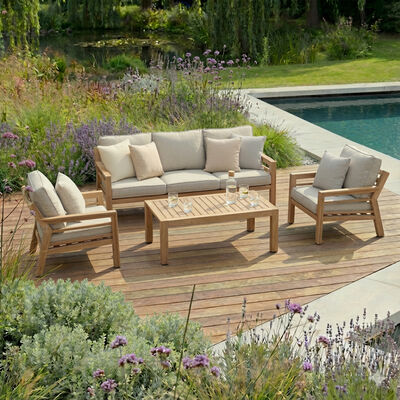New York 3 Seat Sofa Set - Wood Effect