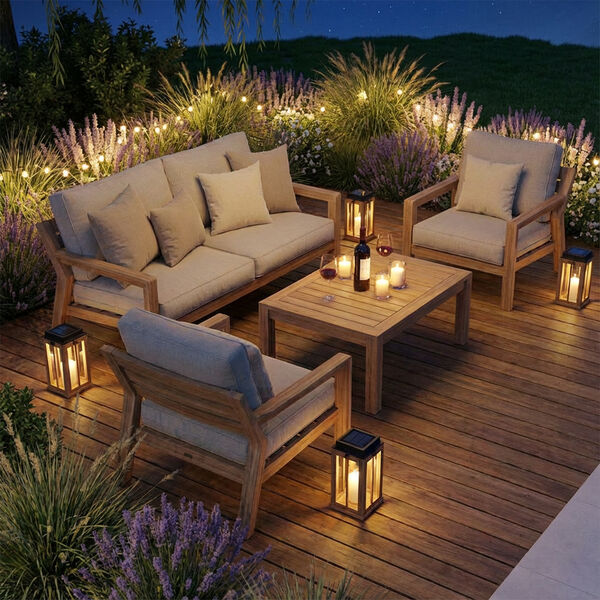 New York 2 Seat Sofa Set  - Wood Effect