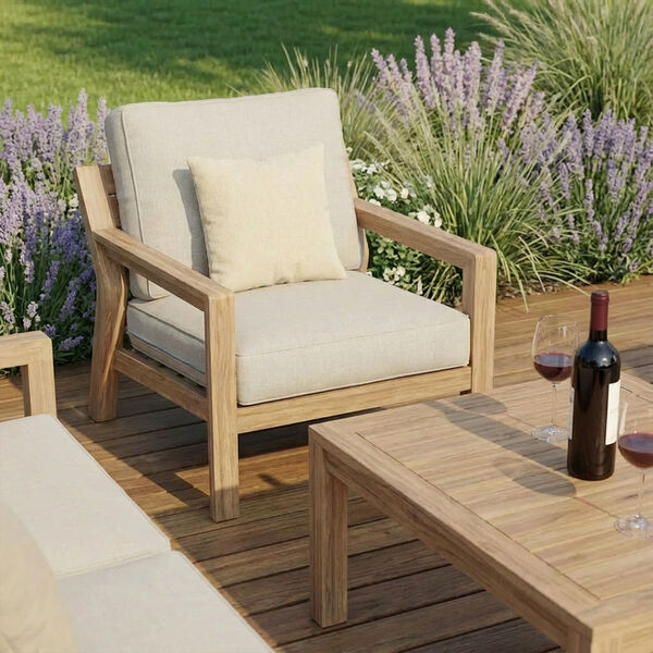 New York 2 Seat Sofa Set  - Wood Effect