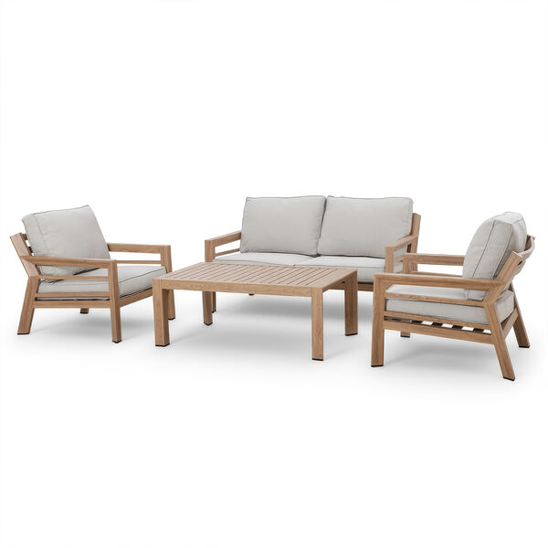 New York 2 Seat Sofa Set  - Wood Effect