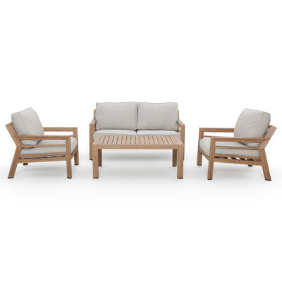 New York 2 Seat Sofa Set  - Wood Effect