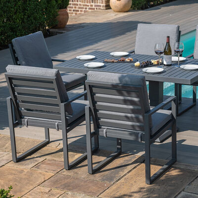 Maze - Amalfi 6 Seat Rectangular Aluminium Dining Set with Rising Table - Grey product image