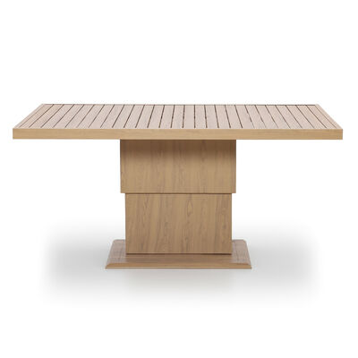 New York 3 Seat Sofa Set with Rising Table - Wood Effect