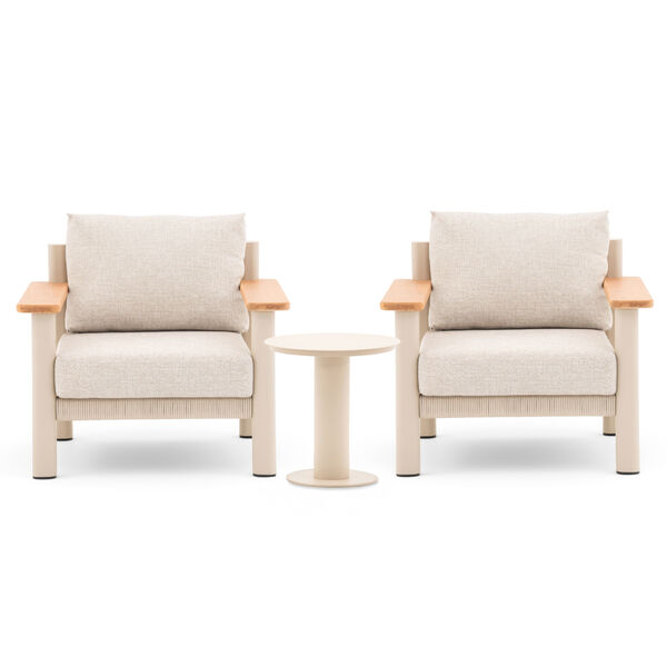 Sicily 2 Seat Lounge Set  - Latte Frame/Latte Cushion