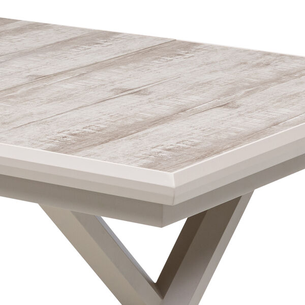 Valencia 6 Seat Reclining Aluminium Extending Dining Set - Latte