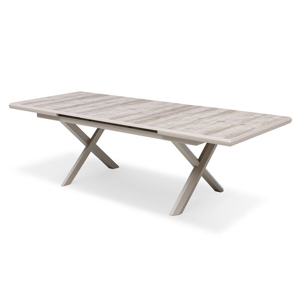 Valencia 6 Seat Reclining Aluminium Extending Dining Set - Latte