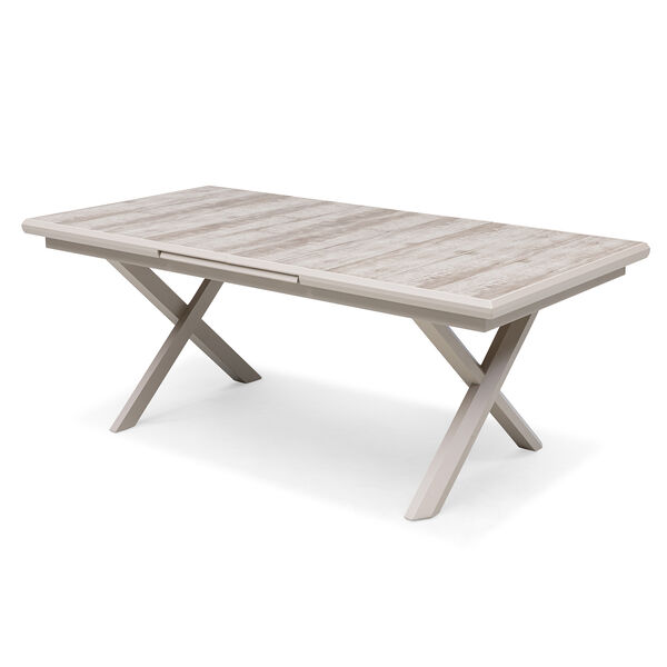 Valencia 6 Seat Reclining Aluminium Extending Dining Set - Latte