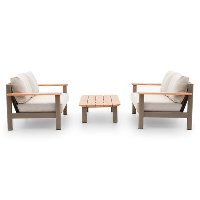 Sicily Sofa Set With 2 x 2 Seat Sofas - Café Frame-Latte Cushions