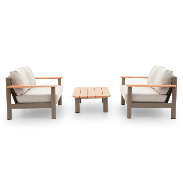 Sicily Sofa Set With 2 x 2 Seat Sofas - Café Frame-Latte Cushions