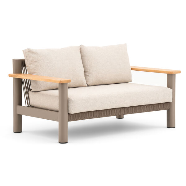 Sicily 2 Seat Sofa & Armchairs Set - Café Frame-Latte Cushions