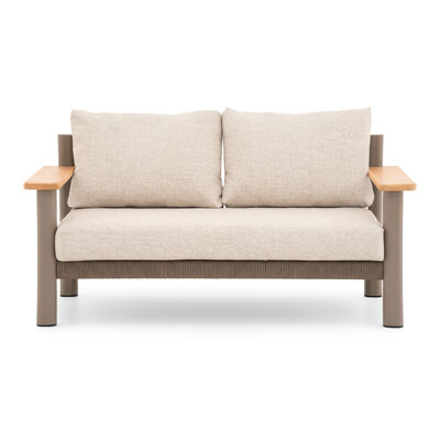Sicily 2 Seat Sofa & Armchairs Set - Café Frame-Latte Cushions