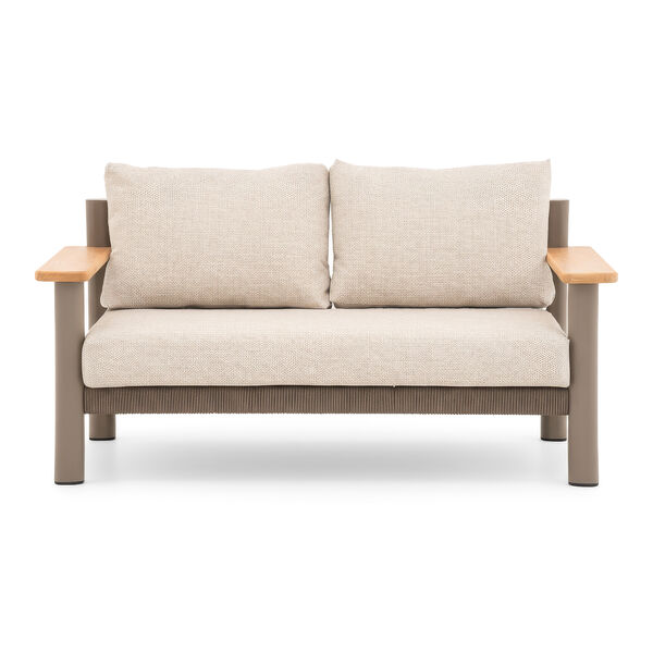 Sicily 2 Seat Sofa & Armchairs Set - Café Frame-Latte Cushions