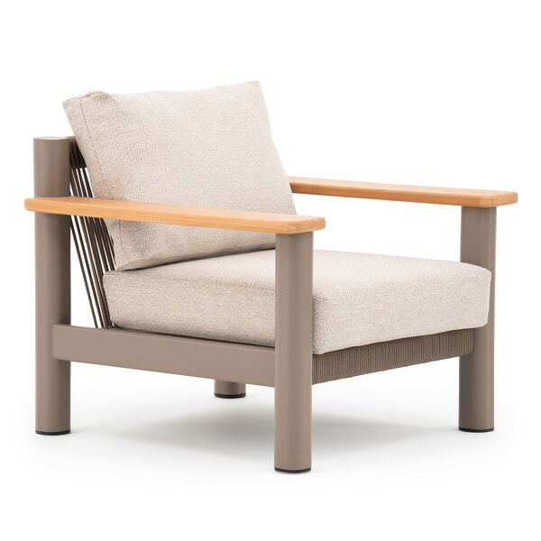 Sicily 3 Seat Sofa & Armchairs Set - Café Frame-Latte Cushions