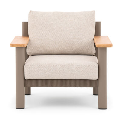 Sicily 3 Seat Sofa & Armchairs Set - Café Frame-Latte Cushions