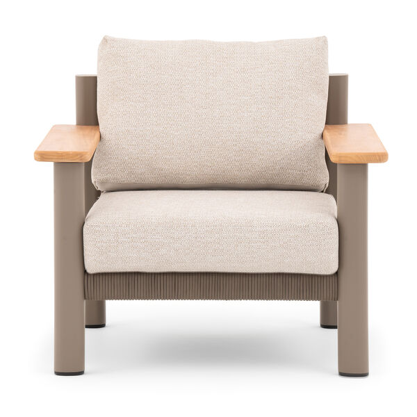 Sicily 3 Seat Sofa & Armchairs Set - Café Frame-Latte Cushions